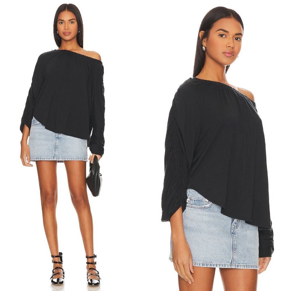 NWT New Free People Care FP Serenade Black Long Sleeve Tee Size M